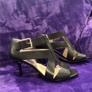 Michael Kors Black Cutout Heels with Zipper